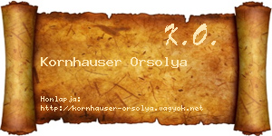 Kornhauser Orsolya névjegykártya